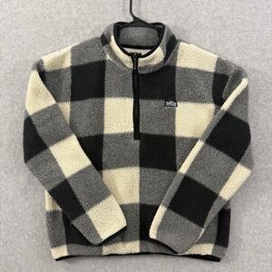 Rip Curl Sweater Women XS Buffalo Plaid Sherpa 1/4 Zip New Wave Polar Fleece